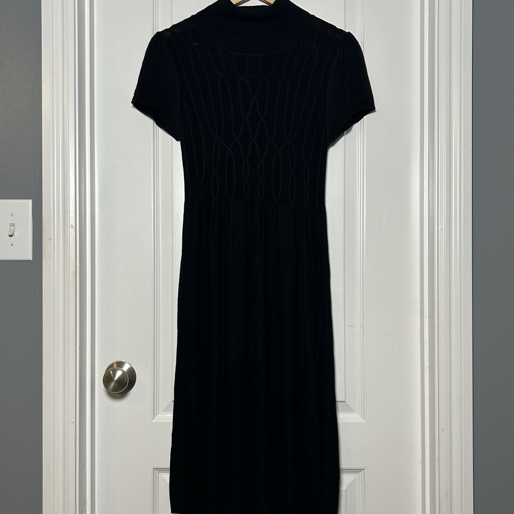 Max Studio Speciality Products Vintage Y2K Black Cable Knit Sweater Midi Dress